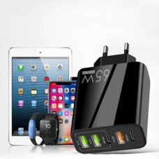 Быстрое зарядное устройство USB Type-C 65W на 5 портов, компактное, безопасное, для дома и путешествий, белое