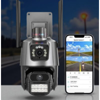 Уличная WiFi IP-камера видеонаблюдения Dual Lens 6MP с сиреной и двухсторонней связью для дома