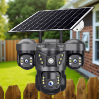 Уличная Wi-Fi IP камера видеонаблюдения 6K с тремя объективами Черная