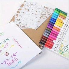 Набор маркеров Alexvyan 36 цветов с двойными наконечниками, кисть и тонкий наконечник, водорастворимые художественные маркеры