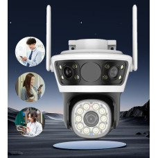 Уличная Wi-Fi видеокамера Q70 с тремя линзами 2+2+2 Мп, ночным видением, датчиком движения и поддержкой LAN