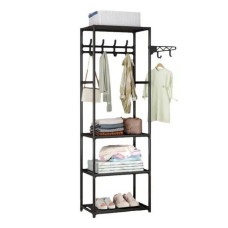 Підлогова вішалка-стійка 8026-3 6019-A/В для одягу та взуття з полицями та гачками, металевий органайзер для зберігання речей