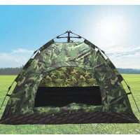 Палатка автоматическая 6-местная 2х2.5 м Камуфляж, самораскладывающаяся, с антимоскитной сеткой и прочным каркасом Fiberglass