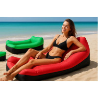 Портативный надувной диван RD-3002 без насоса, лёгкий 0.5 кг, до 200 кг, водоотталкивающая ткань, с карманом и сумкой-переноской