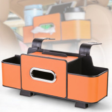 Автомобильный органайзер на подголовник с отделением для салфеток и держателями DriveTidy оранжевый