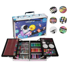 Набор для творчества "Астронавт" 145 предметов в алюминиевом чемодане синий