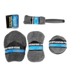 Набор полотенец и аксессуаров из микрофибры 9 в 1 для мойки и полировки автомобиля