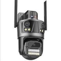 Уличная Wi-Fi IP-камера видеонаблюдения Icsee XM77 с тремя объективами 12 МП, ночным видением, интеллектуальным управлением