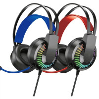Игровые наушники IMS-E1008 с микрофоном, RGB подсветкой, двойным подключением USB и 3.5 мм, эргономичным дизайном и мягкими амбушю
