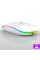 Беспроводная мышь Bluetooth + USB адаптер 2.4Ghz с RGB подсветкой, оптическая, аккумуляторная, белая