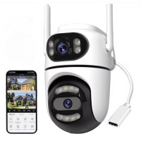 Уличная Wi-Fi PTZ камера видеонаблюдения 360° Q2 Dual Lens AND Q2 с двойным объективом, ночным видением