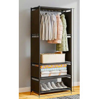 Тканевый стеллаж-шкаф для одежды с тремя полками AND XL-1483