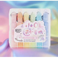 Акварельные маркеры акриловые односторонние с блестками, набор 6 цветов  AND NO983-1