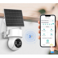 Вулична сонячна Wi-Fi PTZ камера відеоспостереження 360° з нічним баченням і мікрофоном TQ1-GK4-6MP ISEE