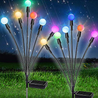 Садові світильники «Світлячки» на сонячній батареї AND Firefly 2 шт. по 70 см, RGB, 6 світлодіодів, водонепроникні IP65