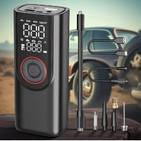 Компрессор портативный автомобильный ATJ-9566 с цифровым манометром, аккумулятором 6000 мАч и двойным питанием (80 Вт, 3–150 PSI)