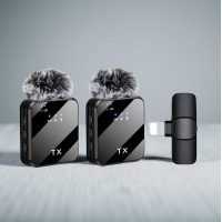 F12 портативний подвійний мінімікрофон 3 в 1, Lavalier мікрофон із шумозаглушенням, Lightning