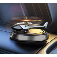 Ароматизатор для автомобиля в виде вертолета с солнечной панелью многоразовый гардения черный