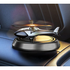 Ароматизатор для автомобиля в виде вертолета с солнечной панелью многоразовый гардения черный