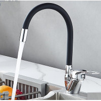 Змішувач кухонний гнучкий Rubineta Flexy 33 BK AND HA-181 чорний з виливом