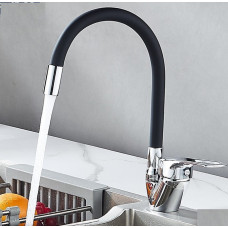 Змішувач кухонний гнучкий Rubineta Flexy 33 BK AND HA-181 чорний з виливом