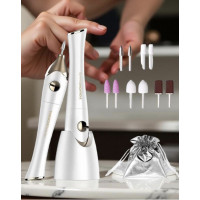 Електрична пилка для нігтів TOUCHBeauty TB-1335 набір 12 предметів з УФ-сушаркою для манікюру та педикюру