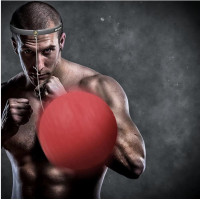 Боксерский тренировочный мяч ITSMART для бокса и единоборств, скоростной мяч для отработки ударов и реакции с повязкой