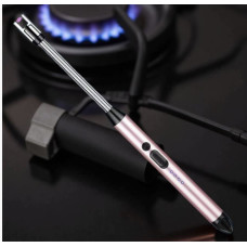 Импульсная USB зажигалка для свечей, кухни и плиты с гибкой трубкой и защитой, розовая