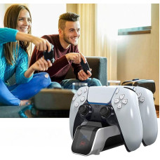 Зарядна станція для PS5 DualSense Aolion док станція для двох геймпадів швидка зарядка підставка білий