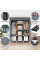Тканинна складана шафа Storage Wardrobe 88130 на 3 секції та 8 полиць, сіра