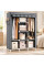 Тканинна складана шафа Storage Wardrobe 88130 на 3 секції та 8 полиць, сіра