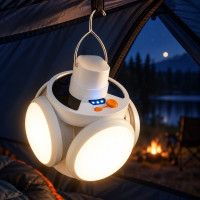 Акумуляторний ліхтар JG Solar BL-2029 5 Вт 1000 лм з сонячною панеллю USB та гачком білий