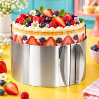 Кондитерське кільце Cake Ring розсувне 16–30 см з неіржавкої сталі для тортів желе та суфле